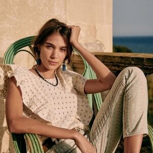 Sezane Forta Blouse Ecru 38 Medium NWOT